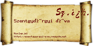 Szentgyörgyi Éva névjegykártya