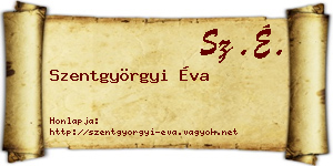 Szentgyörgyi Éva névjegykártya