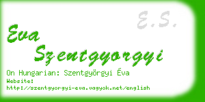 eva szentgyorgyi business card