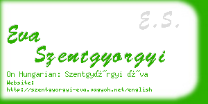 eva szentgyorgyi business card